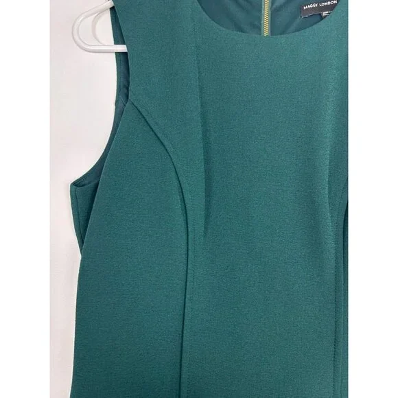 Maggy London Womens  Size 2 Crew Neck Sleeveless Sheat Dress Green NWT - Picture 12 of 13